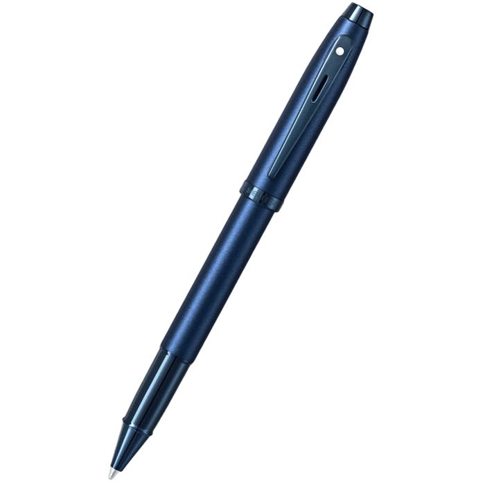 Sheaffer 100 Rollerball Pen - Satin Blue Lacquer - Blue Trim - Pen Boutique Ltd