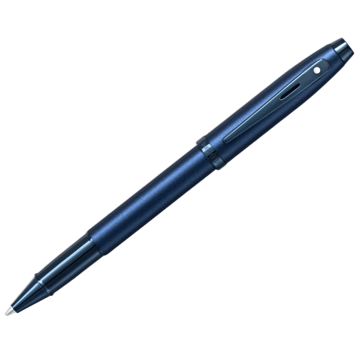 Sheaffer 100 Rollerball Pen - Satin Blue Lacquer - Blue Trim - Pen Boutique Ltd
