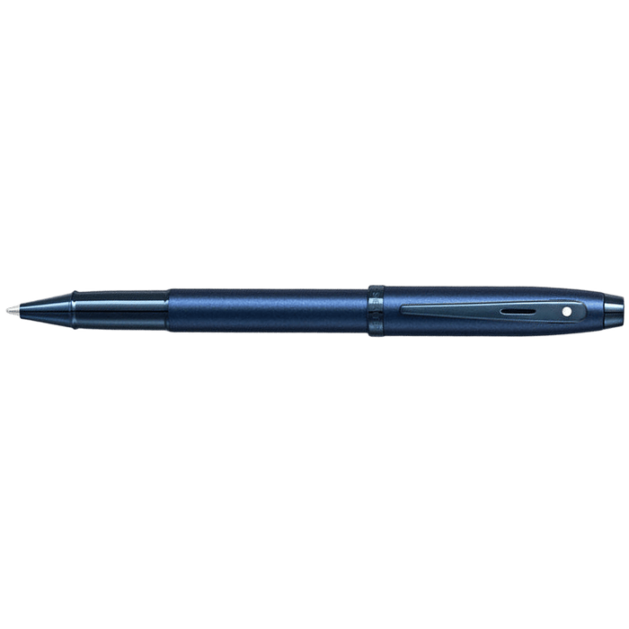 Sheaffer 100 Rollerball Pen - Satin Blue Lacquer - Blue Trim - Pen Boutique Ltd