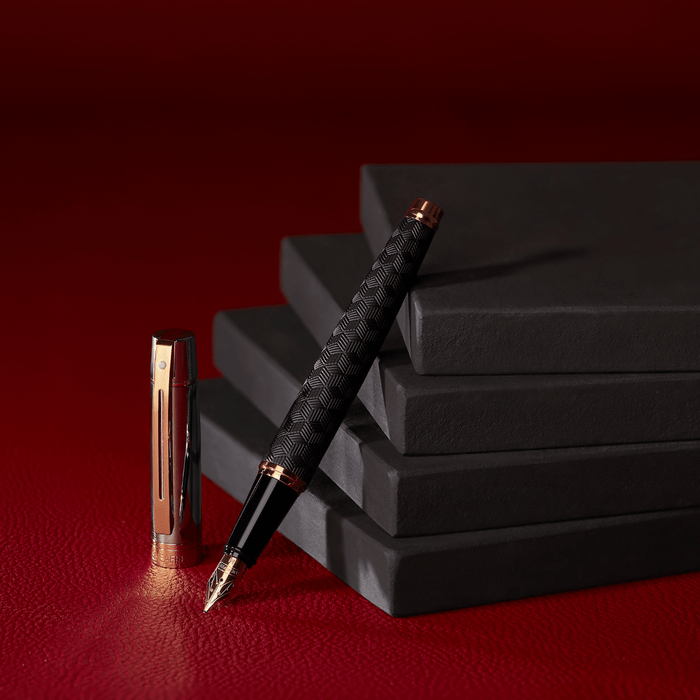 Sheaffer 300 Fountain Pen - Engraved Matt Black - Pen Boutique Ltd