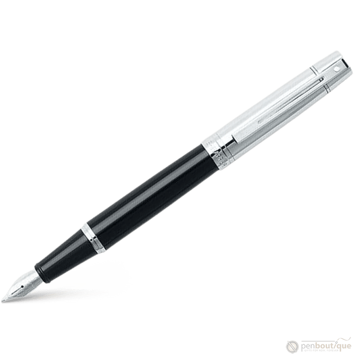 Sheaffer 300 Fountain Pen - Glossy Black Chrome Cap - Pen Boutique Ltd