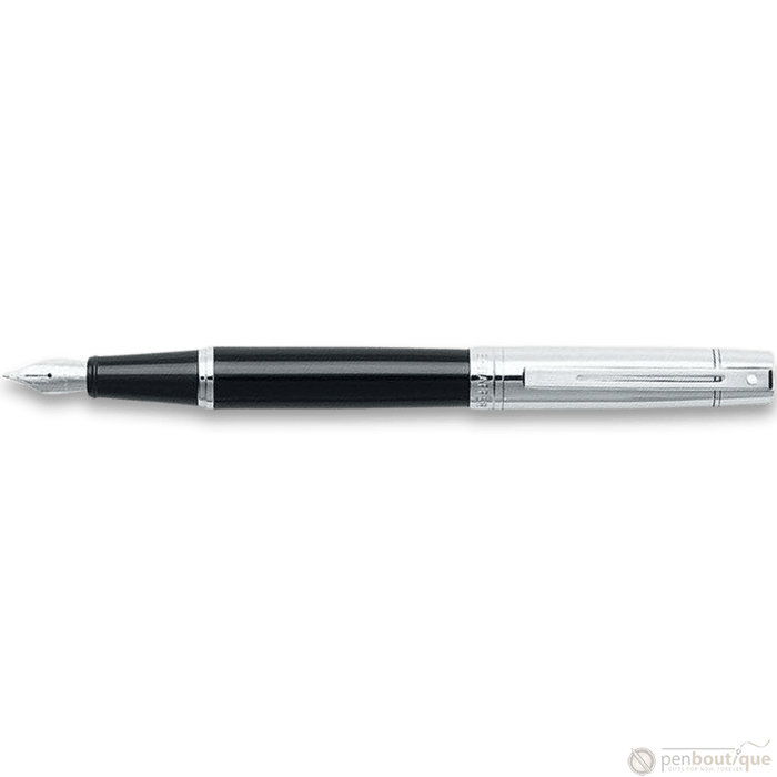 Sheaffer 300 Fountain Pen - Glossy Black Chrome Cap - Pen Boutique Ltd