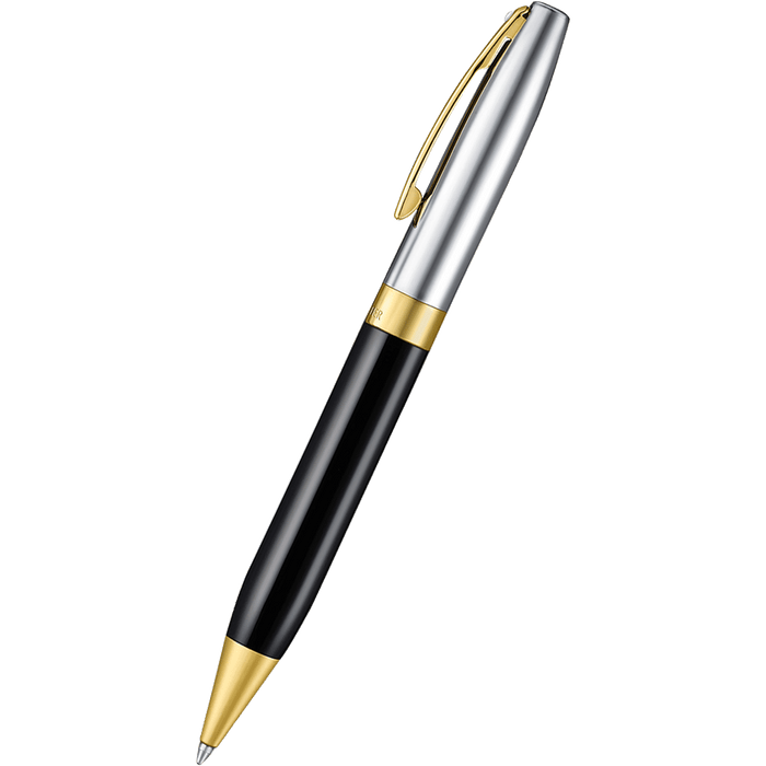 Sheaffer Legacy Ballpoint Pen - Black - Chrome Cap - 14K Gold PVD Trim - Pen Boutique Ltd