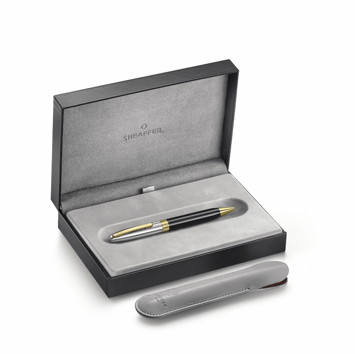 Sheaffer Legacy Ballpoint Pen - Black - Chrome Cap - 14K Gold PVD Trim - Pen Boutique Ltd
