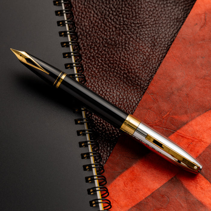 Sheaffer Legacy Fountain Pen - Black - Chrome Cap - 14K Gold PVD Trim - Pen Boutique Ltd
