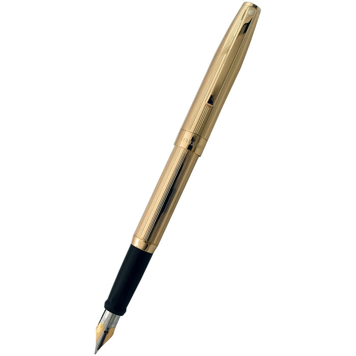 Sheaffer Sagaris Fountain Pen - Fluted Gold Tone Medium - Pen Boutique Ltd