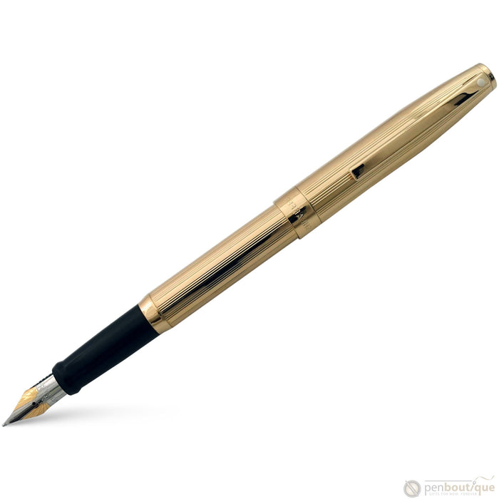 Sheaffer Sagaris Fountain Pen - Fluted Gold Tone Medium - Pen Boutique Ltd