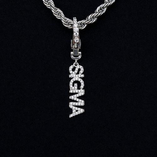 "Sigma" Clip On Pendant in White Gold
