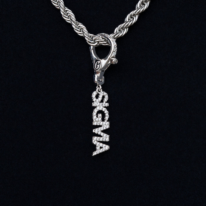 "Sigma" Clip On Pendant in White Gold