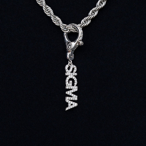 "Sigma" Clip On Pendant in White Gold