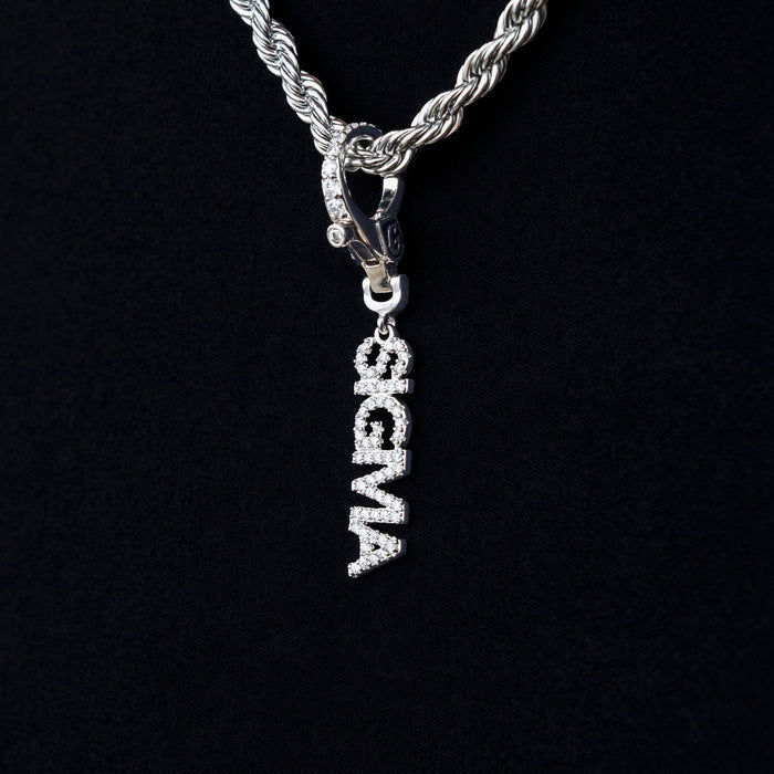 "Sigma" Clip On Pendant in White Gold