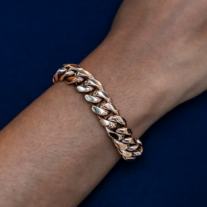 Signature Cuban Link Bracelet in Rose Gold - 12mm