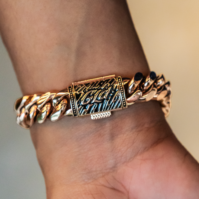 Signature Cuban Link Bracelet in Rose Gold - 12mm