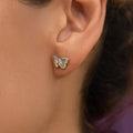 Simple Butterfly Stud Earring in White Gold