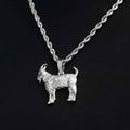 Simple Goat Pendant in White Gold