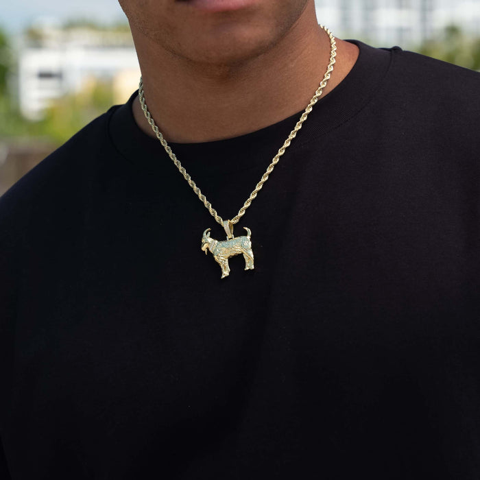 Simple Goat Pendant in Yellow Gold