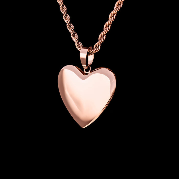 Simple Heart Pendant in Rose Gold