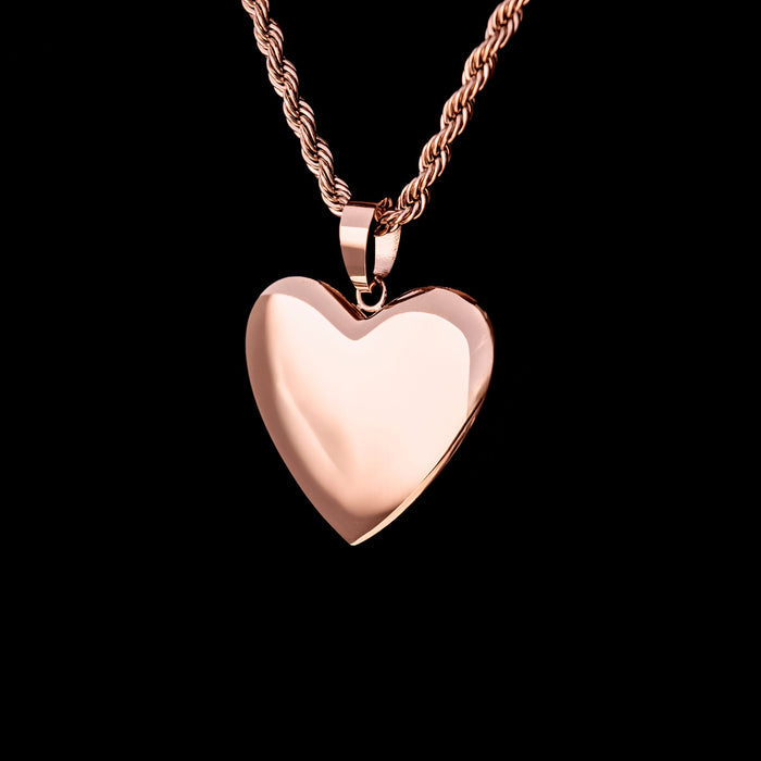 Simple Heart Pendant in Rose Gold