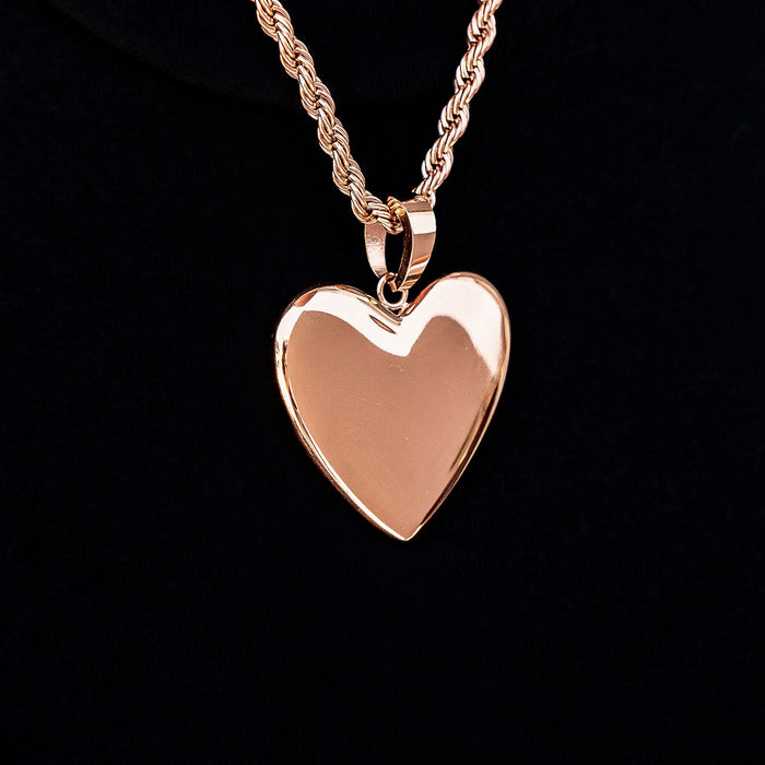 Simple Heart Pendant in Rose Gold