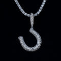 Simple Horseshoe Pendant in White Gold