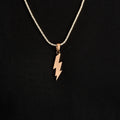 Simple Lighting Bolt Pendant in Rose Gold