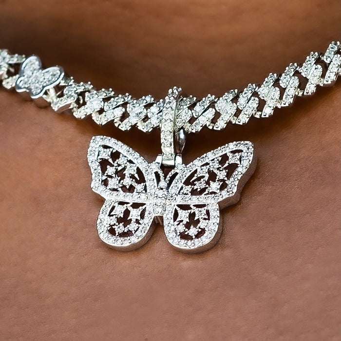 Small Iced Butterfly Pendant
