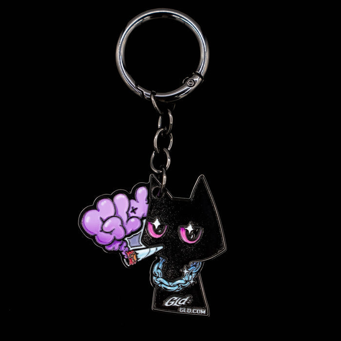 Smoking Cat Keychain
