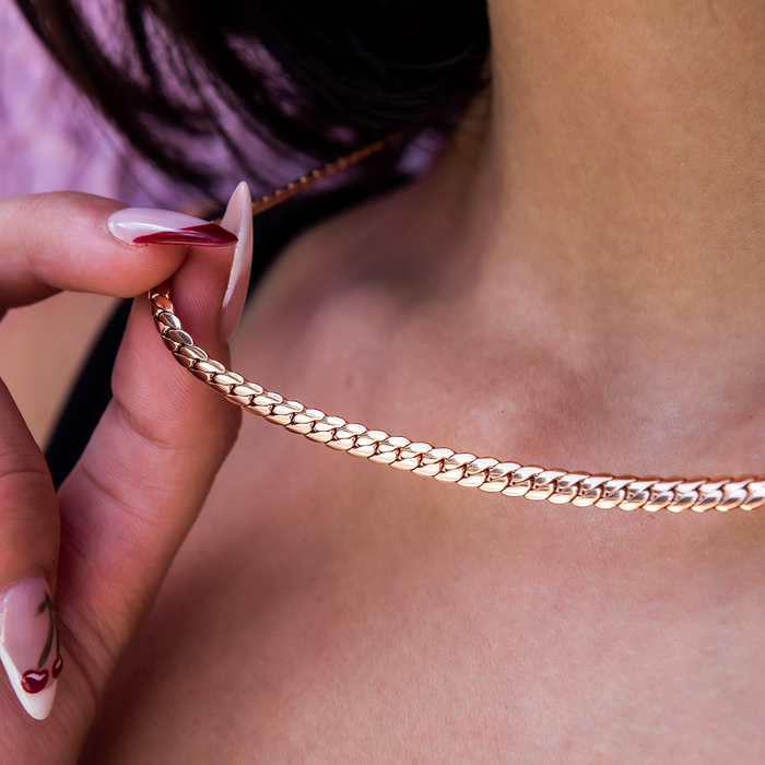 South Beach Cuban™ Necklace in Rose Gold- 5mm