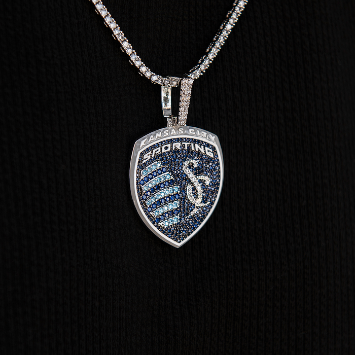 Sporting Kansas City Official MLS Logo Pendant in White Gold
