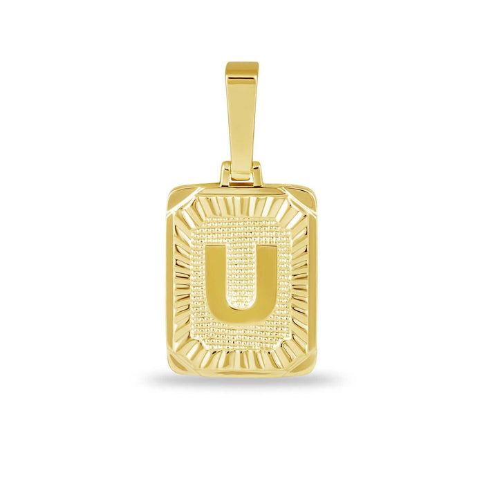 18k Yellow Gold Plated / U / Yellow Gold