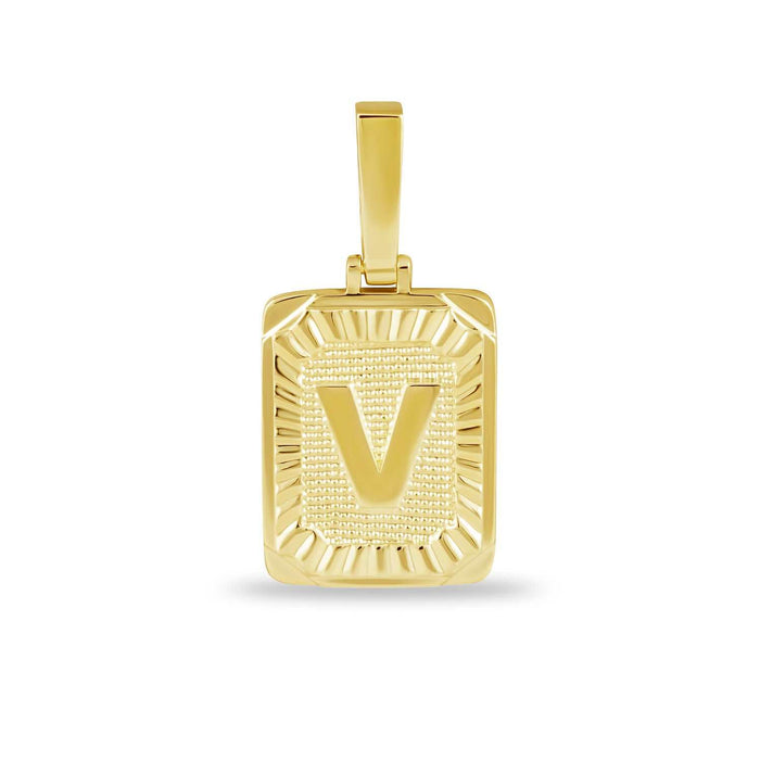 18k Yellow Gold Plated / V / Yellow Gold