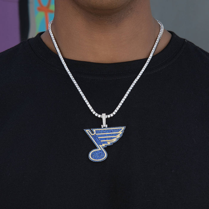 St. Louis Blues Official NHL Logo Pendant in White Gold