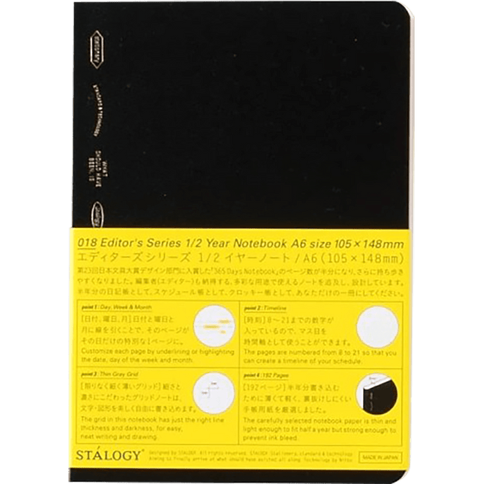 Stalogy Editors Choice Series 1/2 Year Notebook - A6 - Pen Boutique Ltd