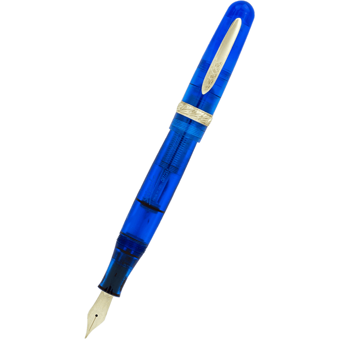Stipula Etruria Rainbow Fountain Pen - Clear Blue - Stainless Steel (Limited Edition) - Pen Boutique Ltd