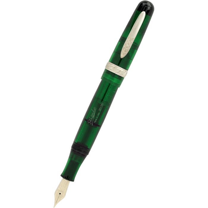 Stipula Etruria Rainbow Fountain Pen - Clear Green - Stainless Steel (Limited Edition) - Pen Boutique Ltd
