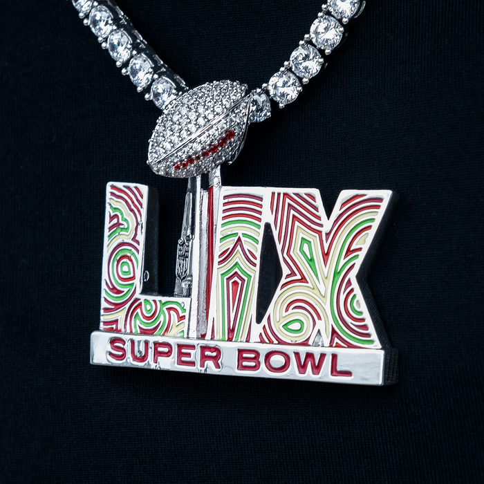 Super Bowl LIX Logo Pendant - White Gold