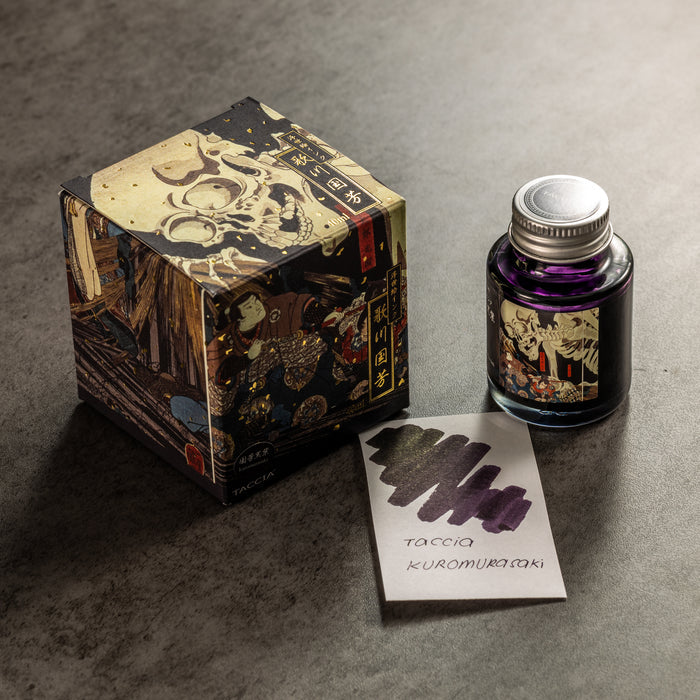 Taccia Ukiyo - e Ink Bottle - Kuniyoshi - Kuromurasaki - 40 ml (Ver. 3) - Pen Boutique Ltd