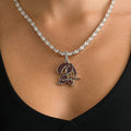 Tampa Bay Buccaneers Official NFL Vintage Logo Pendant in White Gold
