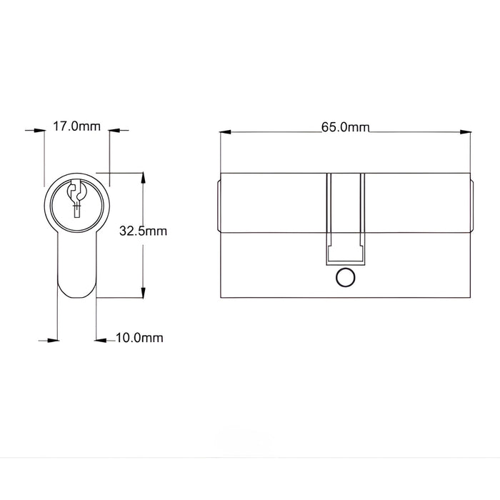Key Hole TradCo Menton Lever Long Backplate Entrance Set with High Security Lock Satin Chrome 0687KENTREURO57KK - The Blue Space