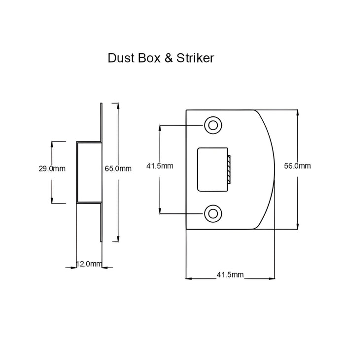 Dust Box TradCo Milton Lever Long Backplate Privacy Set Chrome Plated 0790KPRIV60 - The Blue Space