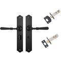 TradCo Reims Lever Long Backplate Privacy Set Matte Black 9620KPRIV60 - The Blue Space