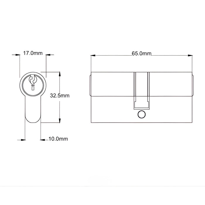 Key Hole TradCo Victorian Lever Long Backplate Entrance Set with High Security Lock Chrome Plated 0907KENTREURO57KK - The Blue Space