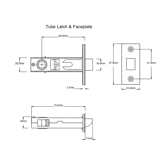 Tube Latch TradCo Victorian Lever Long Backplate Passage Set Antique Brass 0782KPASS60 - The Blue Space