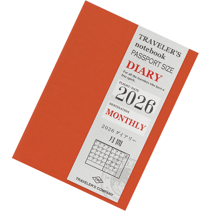 Traveler's Notebook - 2026 Monthly (Passport Size) - Pen Boutique Ltd