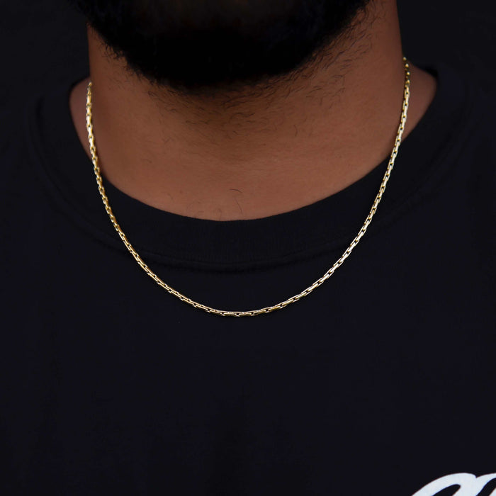 Triangular Link Chain in Yellow Gold - The GLD Shop