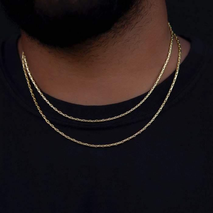 Triangular Link Chain in Yellow Gold - The GLD Shop