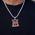 University of Maryland Official NCAA Logo Pendant in White Gold