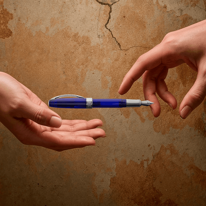 Visconti Michelangelo Fountain Pen - Blue - Pen Boutique Ltd
