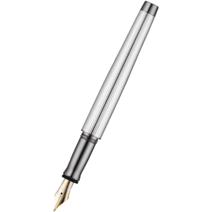 Waldmann Tango Fountain Pen - Fine Square Pattern - Ruthenium Plated - Pen Boutique Ltd