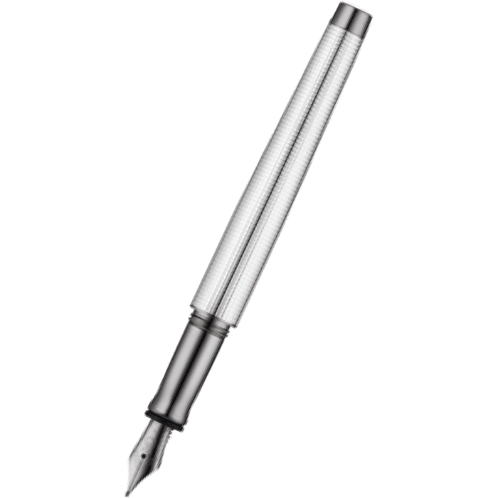 Waldmann Tango Fountain Pen - Fine Square Pattern - Ruthenium Plated - Pen Boutique Ltd